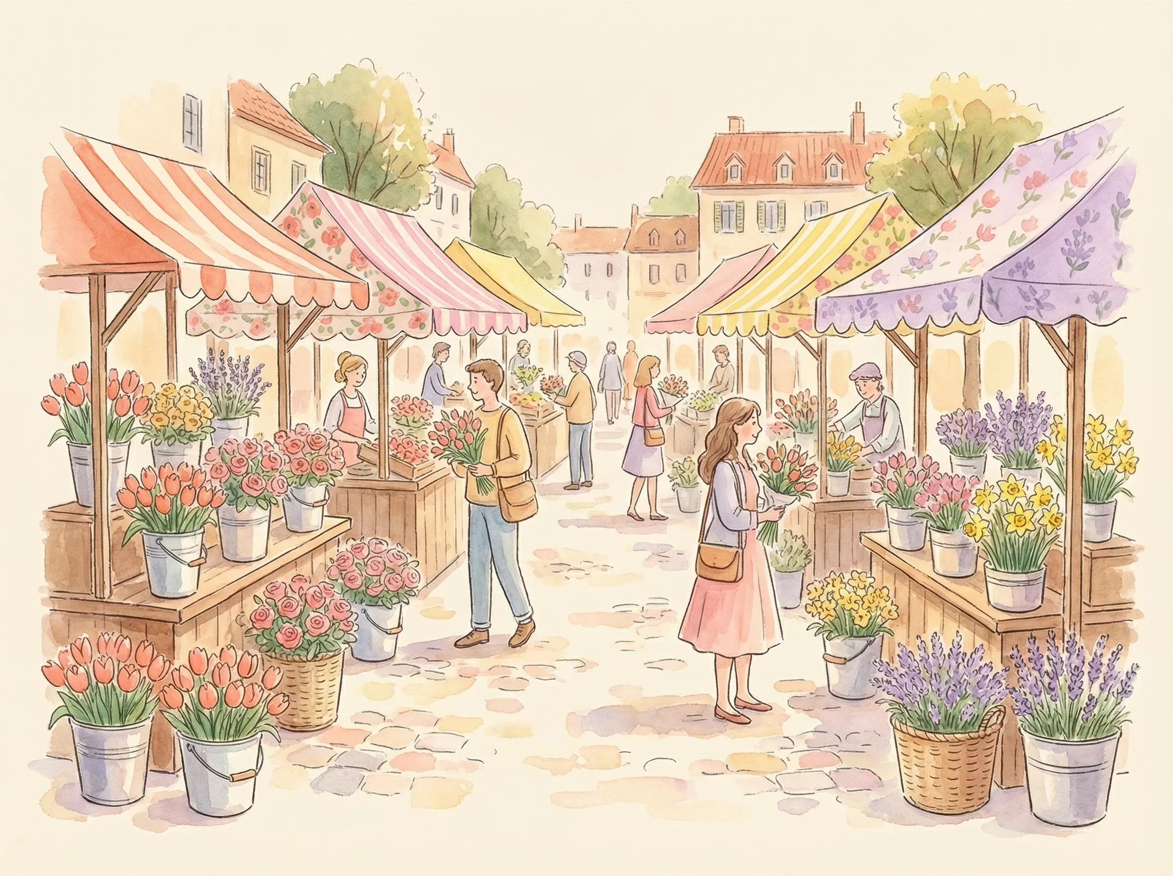 Bancarelle di fiori alla Mostra Mercato
