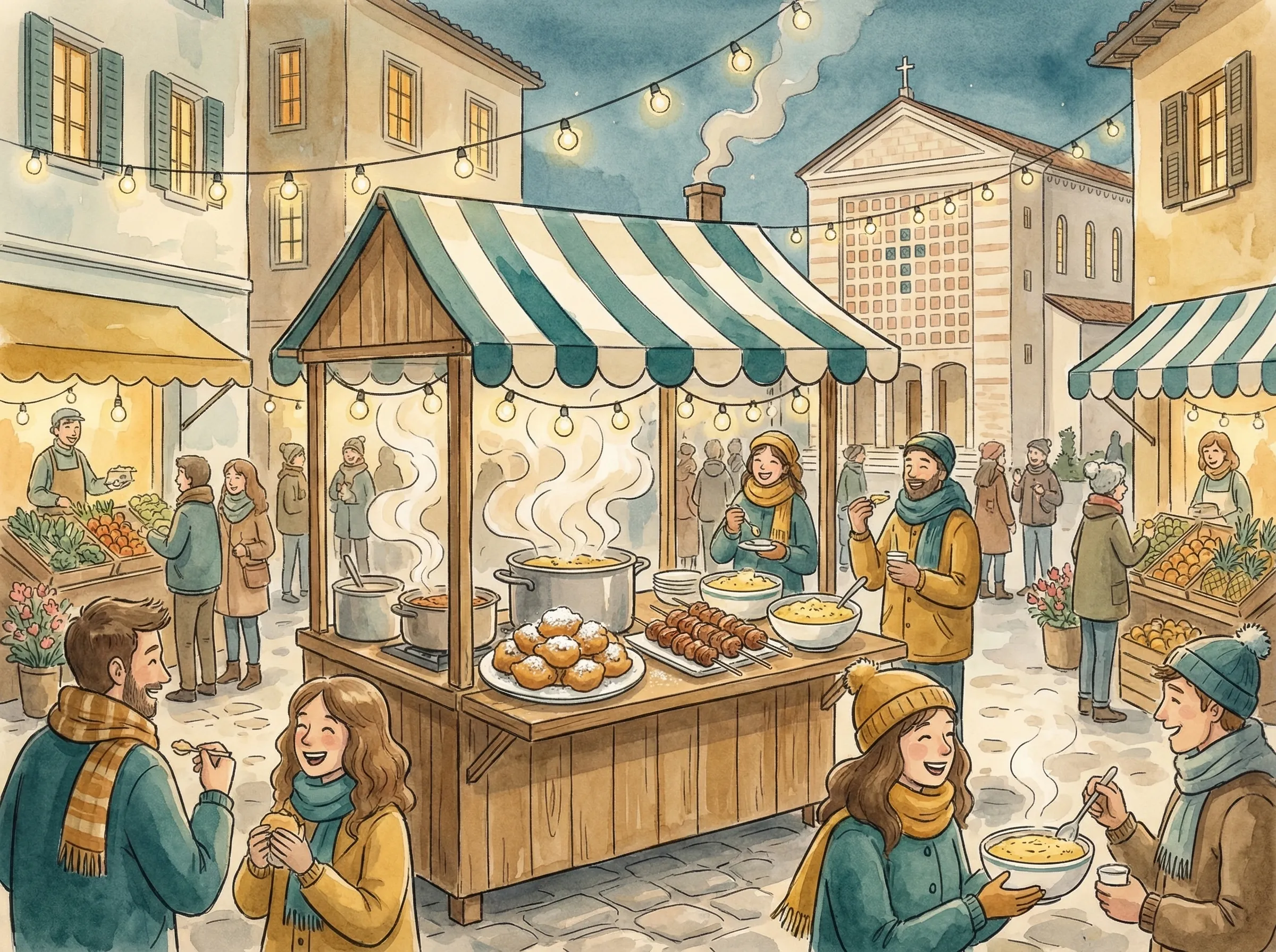 Lo stand gastronomico della sagra